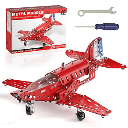 Lucky Doug STEM Building Projects Model Airplane Set - Building Toys for Kids Ages 8-12, Assembly Science Kit for Boys 7 8 9 10 11 Years Old - style: 869-2