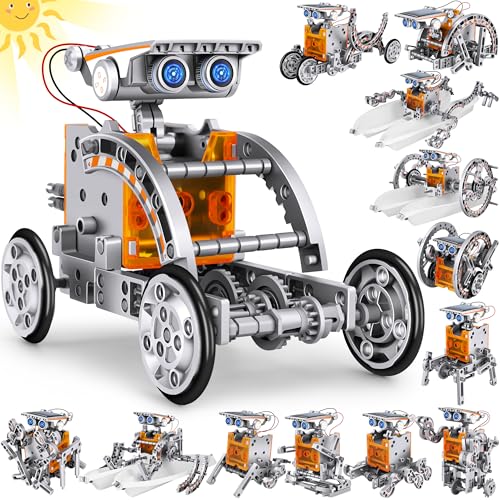 STEM 13-in-1 Education Solar Power Robots Toys for Boys Age 8+ - color: Silver