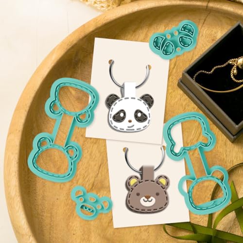 beinkmake 10Pcs Animals Keychain Polymer Clay Cutters for Adults Cute Animals Avatars Polymer Clay Keychain Cutter for Jewerly Making Birthday Party Gifts DIY Supplies - style: Little bear
