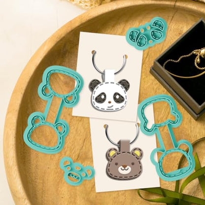 beinkmake 10Pcs Animals Keychain Polymer Clay Cutters for Adults Cute Animals Avatars Polymer Clay Keychain Cutter for Jewerly Making Birthday Party Gifts DIY Supplies - style: Little bear