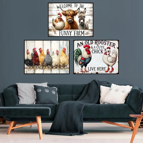 mrpwnle 3 Pack Diamond Art Kits for Adults, Chicken Diamond Painting Kits - color: 3 Pack Animals, size: 15.7x11.8in(40x30cm)