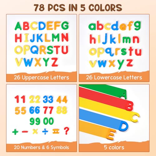 JoyCat Magnetic Letters Numbers Alphabet ABC 123 Fridge Magnets, 78 Pcs - style: 78PCS