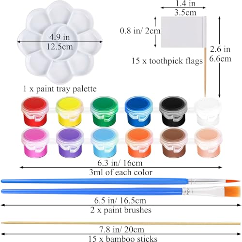 48PCS Solar System Model Foam Ball Kit Includes 10 Sizes Polystyrene Spheres Balls, Bamboo Sticks, Toothpick Flags, 12 Color Pigments, Brushes, Paint Tray Palette for School Science Projects - size: 48 pieces
