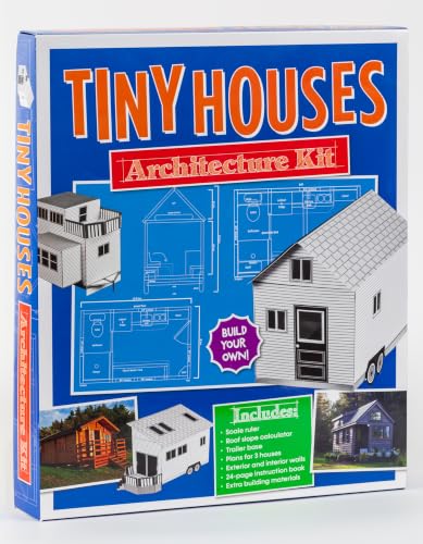 Tiny Houses Architecture Kit: Build Your Own Cardstock Paper Models, Furniture & Trailer with Blueprints, Scale Ruler & Roof Slope Calculator | DIY Craft for Teens & Adults