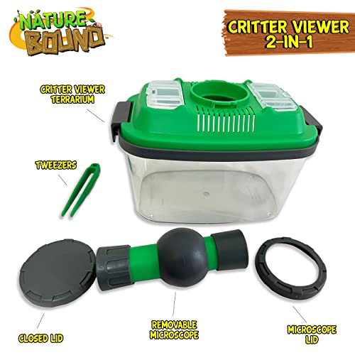 Nature Bound 2-in-1 Habitat with Microscope for Insects and Other Critters, Includes Lid and Removable Portable Microscope - style: Habitat with Microscope