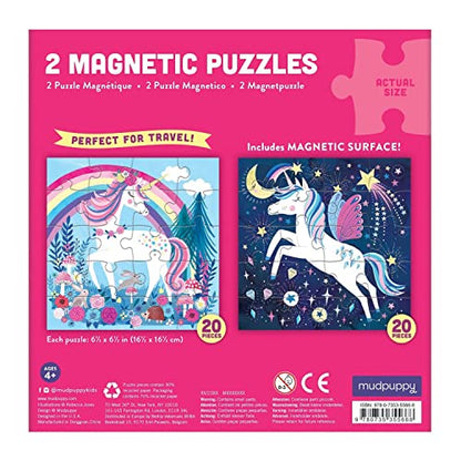 Mudpuppy - Magical Unicorn - Set of Two 20 Piece Magnetic Puzzles for Kids - style: Unicorn Magic