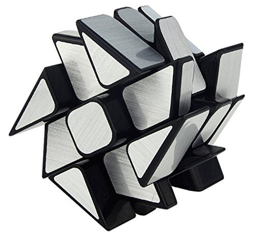 Mirror Wheel Speed Cube 3x3 Windmill Twisty Skewb Cube Puzzle Toy Silver - style: Windmill Silver