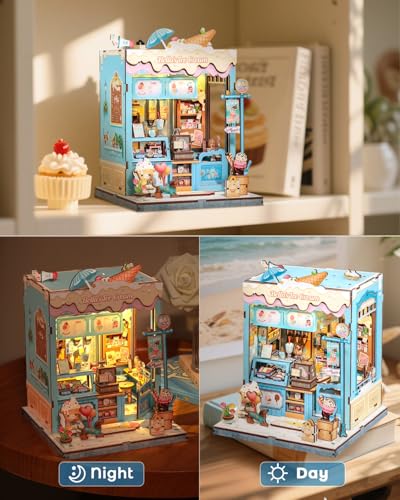 CUTEBEE Book Nook, DIY Miniature House Kit, Ice Cream Shop Booknook - color: Bella's Ice Cream