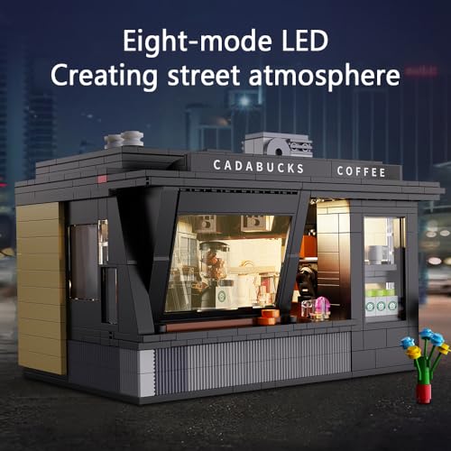 CaDA Master C66005W Japanese Coffee House Building Set,MOC Construction Coffee Shop Modular Buildings with Lights,768PCS City House Idea Collect Gift for Adults - color: C66005w