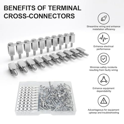 10Pcs Fixed Bridge Jumper, FBI-10-6 Fixed Bridge Connectors,10 Pole - color: Silver, size: 10 Pcs