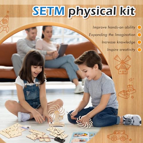 STEM Toys Wooden Building Kit for Kids Ages 8-12,Physics Science Wood Craft Set for Kids,DIY Science Building Projects for 6-8 with Hands-on Learning Activities-Educational Craft Model Kit