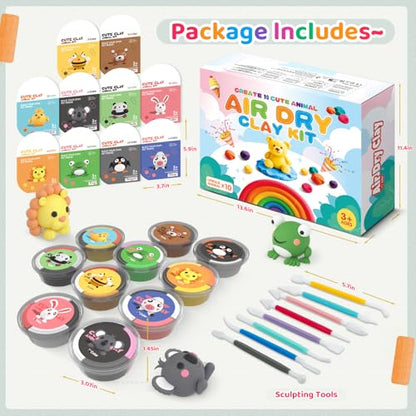Air Dry Clay Kit for Kids 3+, 10PC Modeling Clay Animal Blind Box Craft