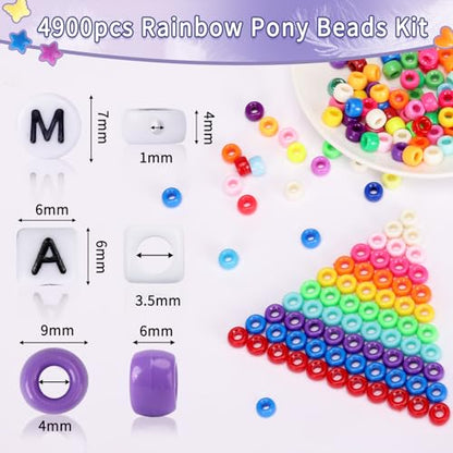 Quefe 84 Colors 4900pcs Kandi Bead Pony Beads Kandi Bracelet Kit - color: B-84 colors