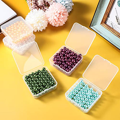 SATINIOR 48 Packs Clear Small Plastic Containers Transparent Storage Box with Hinged Lid for Small Items Crafts Jewelry (2.9 x 2.9 x 1 Inches) - size: 2.9 x 2.9 x 1 in