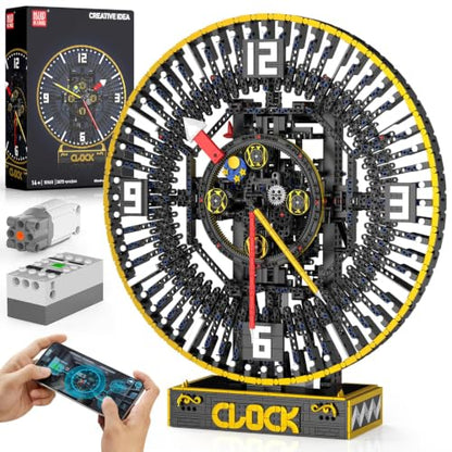 Mould King Cyberpunk Grand Clock Building Set 10160, 3675+ PCS Motorized DIY Clock Model with Mechanical Gears, APP Control & Real-Time Display, Advanced Engineering Toy for Adults & Teens 14+ - color: Black