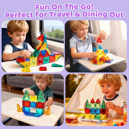 Mruikeny Mini Magnetic Tiles Travel Toddler Toys - style: Mini Magnetic Tiles