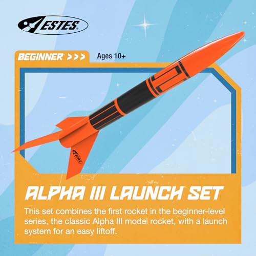 Estes 1427 Alpha III Rocket-Building Kit, Beginner Flying-Rocket Model Kit for Ages 10+, Includes Launch Pad and Controller