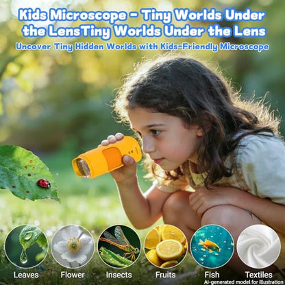 1000X Handheld Digital Microscope for Kids, STEM Educational Toy - color: Orange