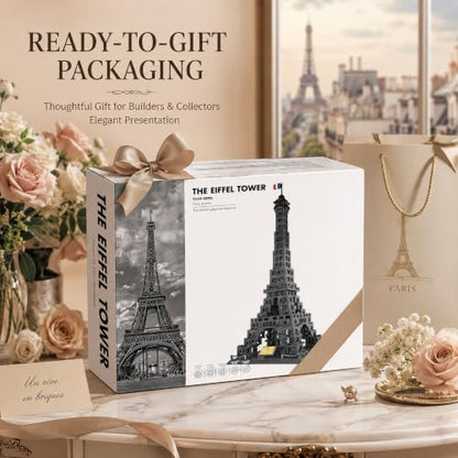 Eiffel Tower Building Set 976 Pieces Paris Architecture Model Kit with French Flag & Nameplate, Romantic France Landmark Souvenir Gift 3D Construction Puzzle for Adults & Teens - style: Eiffel Tower