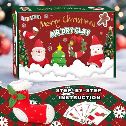 ifergoo Air Dry Clay, 6-Pack Modeling Clay for Kids, Christmas Crafts Toys - color: Christmas Clay Kit