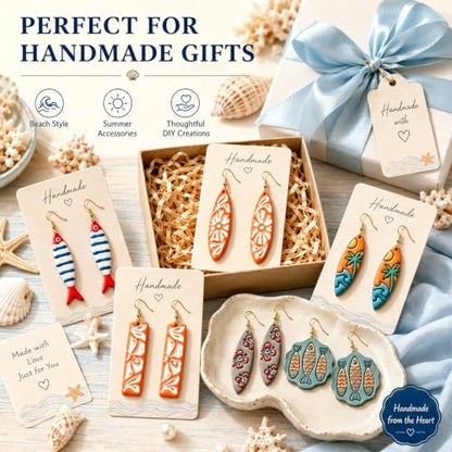 8Pcs Ocean Clay Earring Molds, Fish Flower Wave Polymer Clay Tools. Ocean Fish, Wave & Floral Patterns for Detailed Handmade Earrings and Coastal Clay Jewelry Designs - color: Surfboard