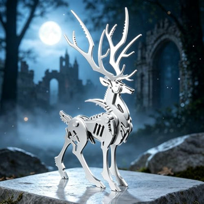 FILASLFT 3D Metal Puzzles for Adults,Mechanical Model Kit Small Dream Elk - color: A9-small Elk-silvery