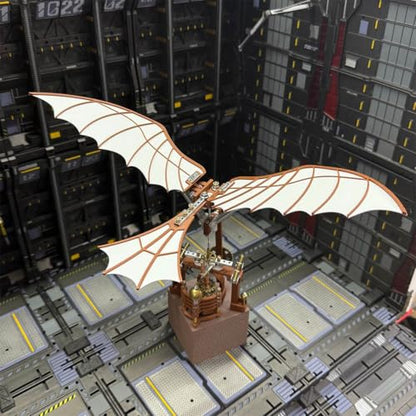 Da Vinci Flapping Wing Model 3D DIY Gear-Driven Model Kit, Using A Classical Mechanical Winding Structure Instead of Batteries, Collectible Display Creative Gift (243PCS)