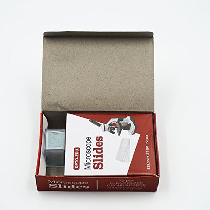 E35.3501 Blank Microscope Slides & 100-Pieces Square Cover Glass, Glass