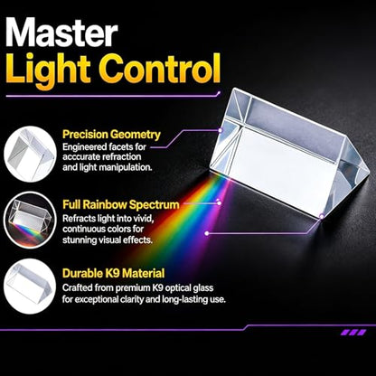 Equilateral Crystal Prisms Set,Optical Glass Prisms for Physics Teaching