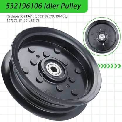 532196106 Idler Pulley with 532177968 Idler Pulley for YTH22V46 - color: A09 1x532196106+1x532177968