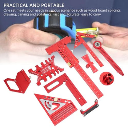 Luocute Table Setup Blocks for Woodworking, Aluminum Alloy Precision Measurement Set with Storage Box Project Layout Tools Set Accurate Fast for Wooden Board Splicing Auxiliary