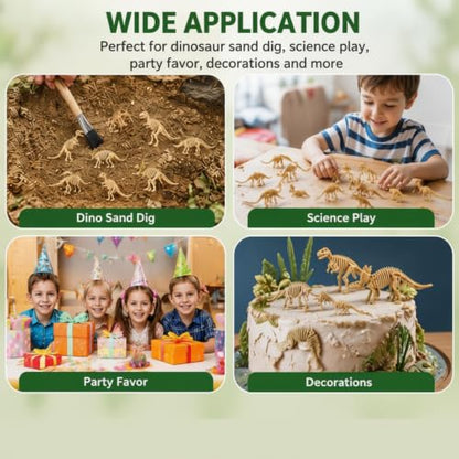 Lewtemi 240 Pcs Mini Dinosaur Skeletons for Sand Dig and Science Play