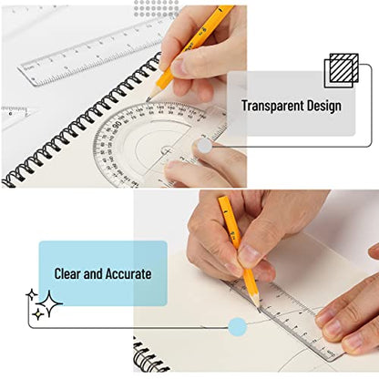 Mr. Pen 13 Piece Geometry Set with Shatterproof Storage Box, Blue - color: Blue