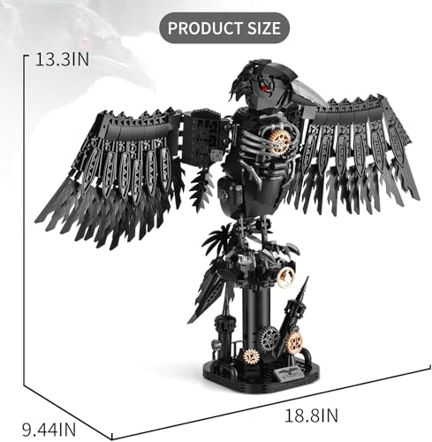 Mechanical Crow Building Set for Adult, Crow Bird Model Building Kit - style: Crow Set