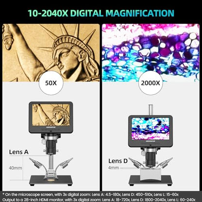 Andonstar AD246S-M Plus 2160P 7'' HDMI Soldering Digital Microscope - size: 7 Inch