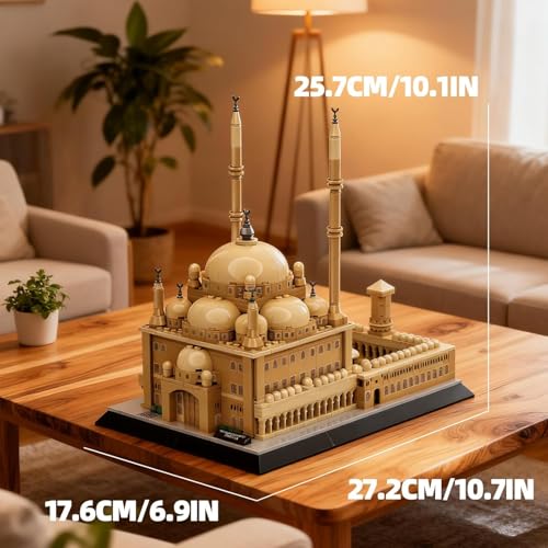 Egypt Mohammed Ali Mosque Building Blocks, Cairo Landmark Architecture Model for Adults and Kids Creative Construction Set for Collectors & History Lovers - style: Mohammed Ali Mosque