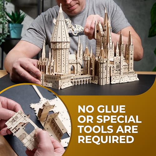 Ugears Harry Potter Hogwarts Castle 3D Wooden Puzzles for Adults - Harry Potter Castle Wooden Model Kits for Adults to Build, Mechanical Wood Puzzles Adult Building Sets, Hobby Kit, 3D Puzzle