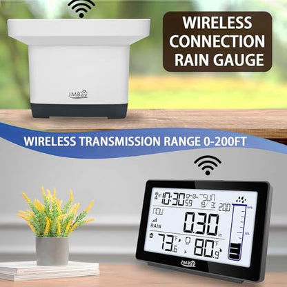 Wireless Rain Gauge Outdoor, Digital Rain Gauge Outdoors Best Rated with Thermometer,Accurate Self-Emptying Rain Measure Gauge for Garden,Remote Electronic Rain Meter,Freeze Proof Rainfall Measurer - color: Digital Wireless Rain Gauge