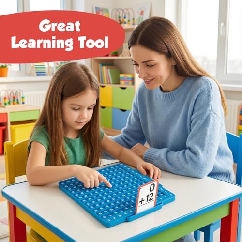 Torlam Math Board, Multiplication Game Board, 12x12 Math Manipulatives Game Board Multiplication,Division, Addition, Subtraction Games Toys for Kids, 1st, 2nd, 3rd, 4th, 5th, 6th Grade - style: Math Board Only