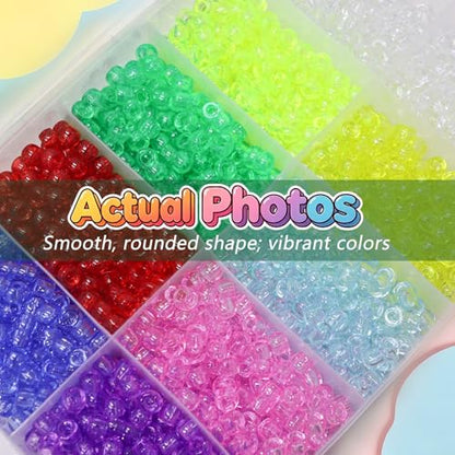 LIS HEGENSA 30Color 11000PCS Kandi Pony Beads Bracelets Jewelry Making Kits - size: 30Color(11000PCS)