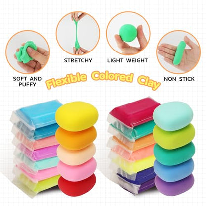 Air Dry Clay, 12 Packs Molding Clay, Foam Clay, Non-Sticky Soft Lightweight Clay for Kids, Age 3-12, Perfect for Arts Crafts, Pink - color: Pink