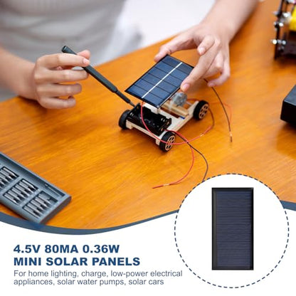MECCANIXITY 8Pcs 4.5V 0.36W 80mA Mini Solar Panels, Small Solar Photovoltaic Power Cells Charge DIY Electric Toy Materials Kits - style: 4.5V 0.36W 0.08A