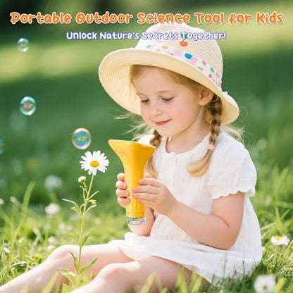 SKYBASIC Digital Microscope for Kids, 2" Screen 1000X Handheld Microscope HD Pocket Portable Microscopes Camera, Science Edu Fun Birthday Gifts Toys for Ages 4-12 Children Students Boys Girls -Yellow - color: 2"-Yellow