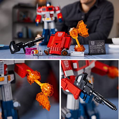 LEGO Icons Optimus Prime 10302 Transformers Figure Set, Collectible Transforming 2-in-1 Robot and Truck Model Building Kit for Adults, Perfect for Display or Play - style: Standard Packaging