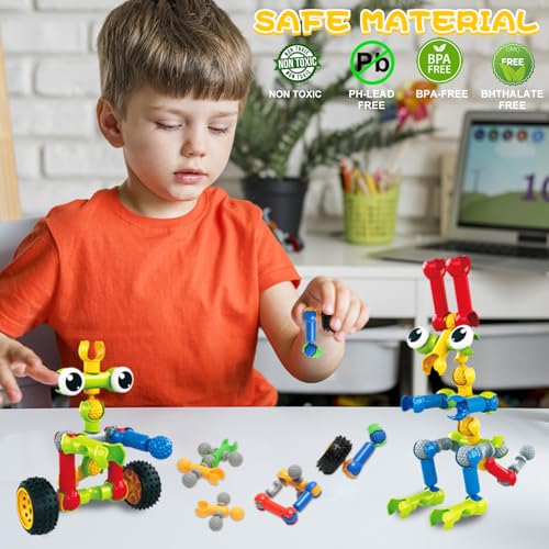 156 PCS STEM Building Blocks Toy Set for Kids 3-7, Birthday Gifts for Boys - color: 156