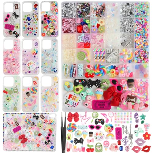EIiovcnya 4980 Pcs Junk Phone Case Charms Kit with DIY Nail Charms - color: Multicolor