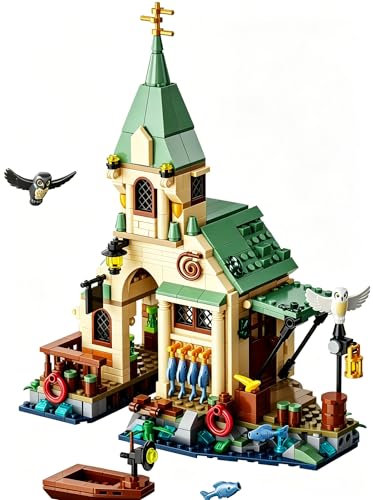 Magic House Building Set,Castle House Construction Model with Owl & Fish & Boat, Architecture Decor Model Kit, Home Decor Building Block Kit, Gifts for Adults Teens Age 14+(618PCS)