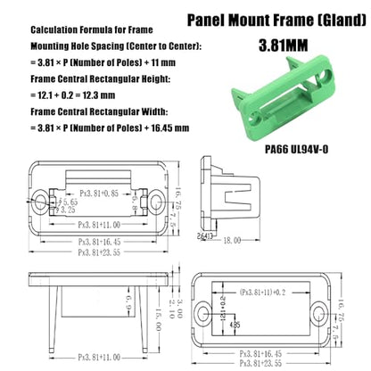 5Sets 2Pin 3.81mm Through-Wall Screw Terminal Block Connectors - size: 2 Pin