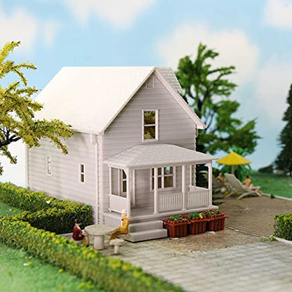 HO Scale Model Blank Buildlings Kit Unassembled House for 1:87 Model Train Layout JZ01JJ (HO Scale-1 Unit) - size: HO Scale-1 unit