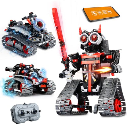 MagicKidz Robot Building Kits for Kids - STEM Birthday Gifts for 6 7 8 9 10 11 12+ Year Old Boys - 3 in 1 Robotics Toy with APP & Remote Control Coding, Educational DIY Science Project